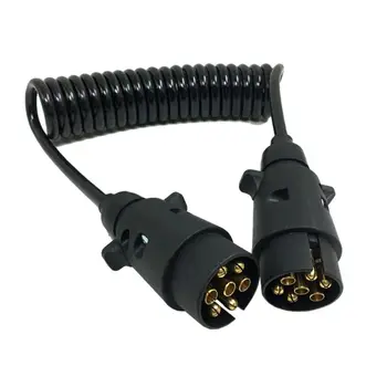 Гъвкав спирален кабел конектор за ремаркета 7-пинов Адаптер окабеляването на ремарке, Влекач-прикачното устройство, за да проверите за окабеляване