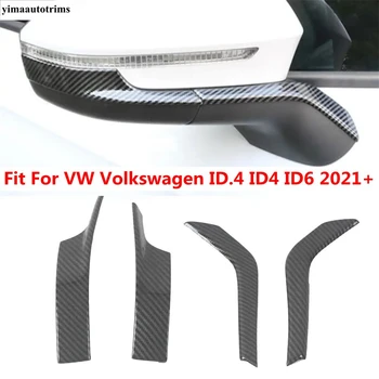 Декоративни Панел За Огледала за Обратно виждане Странични Врати VW Volkswagen ID.4 ID4 ID6 2021-2023 Черен/Аксесоари От Въглеродни Влакна
