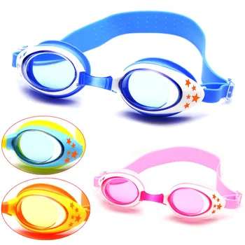 Детски мультяшные очила за плуване от естествен силикон, водоустойчив фарове за очила с регулируеми мъжки и женски универсални