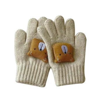 Детски плетени калъф за ръкавици с отделни пръсти, меки панталони ръкавици за зимния отдих