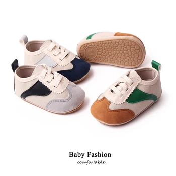Детски Спортни обувки, Ежедневни Обувки за бебета Момчета и Момичета, Пролет-есен, Висококачествена и устойчива на плъзгане Подметка, от изкуствена кожа и TPR за 0-9-18 м
