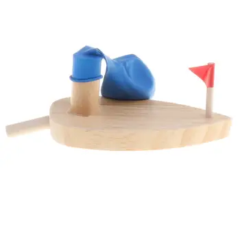 Дървена лодка с балон. Физика. Научна играчка. Приспособление. Модул за обучение