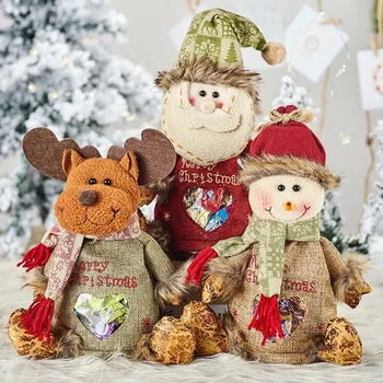 Дядо Коледа, снежен човек, чанта за ябълки, кукла Ева, Коледен пакет за бонбони, чанта за опаковане на детски тържества, креативни опаковки за подаръци за коледа, декор
