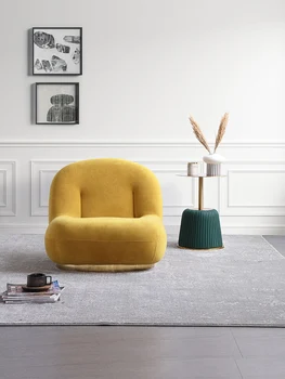 Единична диван-стол от скандинавски тъкани в италиански стил, луксозно кресло за отдих, съвременен обикновен диван