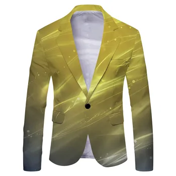 Есен 2023, нов костюм наклон на цвят, мъжки градинска дрехи, Корейската версия, Оборудвана всекидневен костюм, бизнес социален костюм, палто