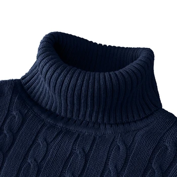 Есенно-зимен мъжки пуловер 2023 година с висок воротом, вязаный монтиране на топло топ
