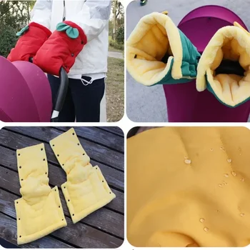 Есенно-зимни сладки топли ръкавици за детски колички, зимни непромокаеми ръкавици за подкрепа на детска количка
