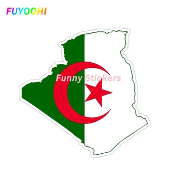 Етикети FUYOOHI Play Индивидуалност Творчески Стикер на колата от PVC Флаг на Алжир Карта на тялото, Водоустойчив Слънцезащитен крем със защита от uv Светоотражающая стикер