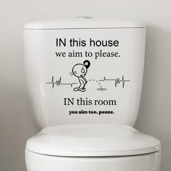 Етикети за тоалетна с английски слоган Смешни Children Пикае, направени със собствените си ръце модели тоалетни, плакати, етикети, водоустойчив украса за дома от PVC