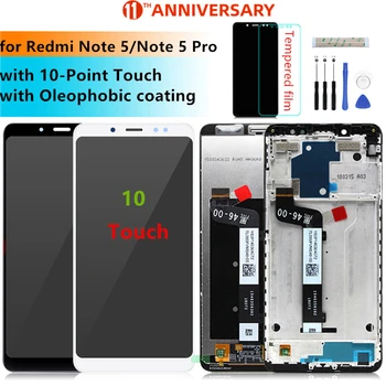 За Xiaomi Redmi Note 5 LCD дисплей с цифров преобразувател в събирането на рамка за Redmi Note 5 Pro Резервни части за дисплея