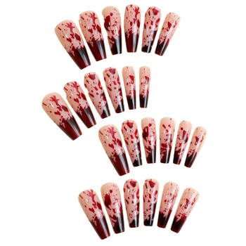 Замазване на капки кръв Дълги режийни ноктите на Хелоуин Дълготраен защитен материал Водоустойчив режийни ноктите за декорация на нокти с моите ръце