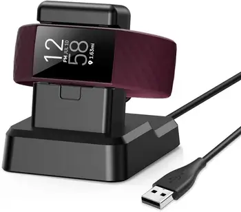 Зарядно Устройство За Смарт часа Fitbit Charge 4 Watch USB-Кабел За Зареждане и Зарядно устройство Адаптер за Захранване на Преносими Замяна Поставка За Зарядно Устройство