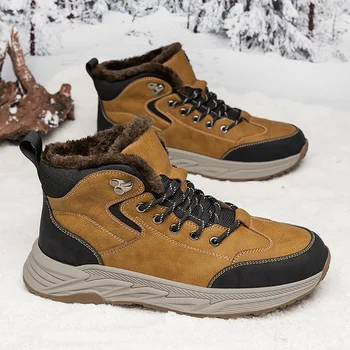 Зимни мъжки обувки, непромокаеми зимни обувки на меху, запазването на топлина, улични ежедневни обувки