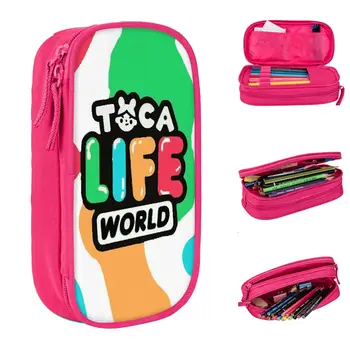 Играта Toca Life World Cartoony молив случай Творчески Чанти за Писалки за Студенти Голямо Хранилище Ученически Пособия Козметични Калъф За Моливи
