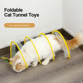 Играчки-закачки за котки Универсална играчка-тунел за котки 2 размера, Тренировка, Екологични котенце играе в тунел на тръбата