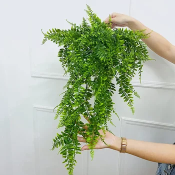 Изкуствено зелено растение, лоза, украса за дома градина, Висящи пластмасови листа, венец от билки, боядисани стени за сватбени партита, изкуствен бръшлян от ратан