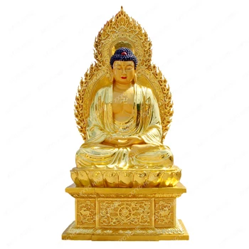 Изработени по Индивидуална поръчка на Статуя на Буда Три Съкровище с височина 2 метра Буда Шакямуни Господ Бхайсаджьягуру Буда Амитабха