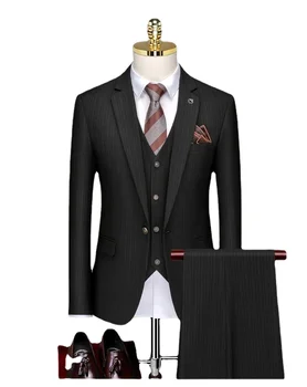 Индивидуален комплект от 3 части Модерен Мъжки Официален Бизнес формата монтиране костюм на Булчински рокли Банкетного