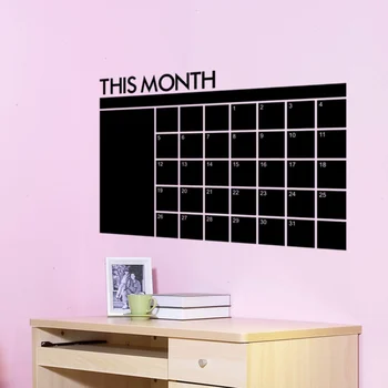 Календар за месец Черна дъска Подвижна планер Стикери за стена Черна дъска Офис винилови етикети Ученически Принадлежности
