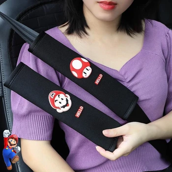 Калъф за колан на Супер Marios с шарките на Kawai, застрахователна чанта за носене на рамо, украса на автомобил, сладки автомобилни аксесоари, интериор, подаръци