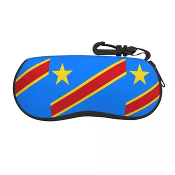 Калъф за очила Flag Of Congo Kinshasa За жени и мъже, Мек калъф за слънчеви очила Flag Of Zaire Защитна кутия за слънчеви очила