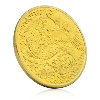 Китайската Митология На Древен Кайлин Златна Монета Мемориал Медал На Еднорог Колекционерска Стойност Животни, Позлатени