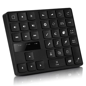 Клавиатура за рисуване Bluetooth, Акумулаторна Безжична клавиатура с 35 клавиша за Procreate и Графични клавиши, за да начертаете