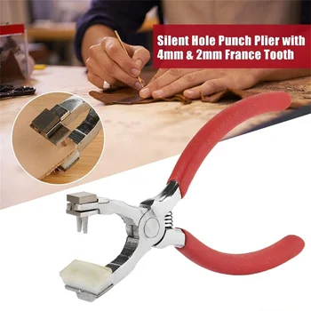 Клещи за шиене 2/4 Зъбите Кожевенный инструмент за бродерия 4 мм Безшумен Кожена Punch за тъкани САМ Home