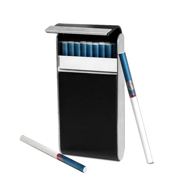Кожена портсигар капацитет 20 парчета прекрасни цигари, Магнитни флип капак, женски тънка кутия за цигари от неръждаема стомана, подаръци за пушачи
