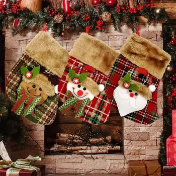 Коледна Елха с Висулка, Коледни Чорапи, Коледни Чорапи Украса Украса Здрав Коледен Бял Висок Кафяв Червен Capacit P3R3
