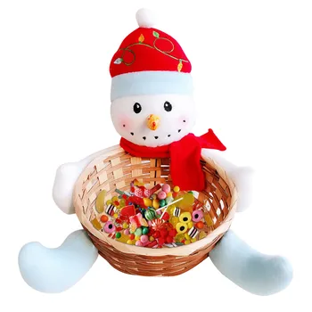 Коледна кошница за съхранение на шоколадови бонбони, Коледна елха, Снежен човек, Мъжки кошница за съхранение, Коледна украса, кутия шоколадови бонбони, Организатор на партита, Кошници