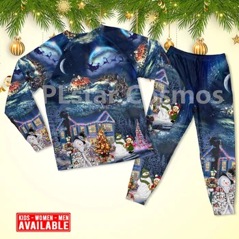 Коледна семейството на Дядо Коледа в стил Лайт-арт -пижами с дълъг ръкав, семейни пижама с 3D принтом по цялото тяло, дрехи за cosplay