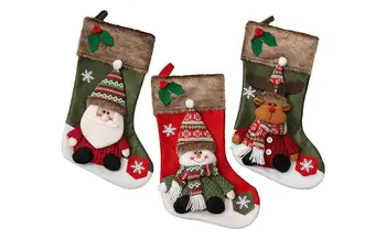 Коледна украса под формата на 3D Дядо Коледа и Снежен човек, Чорапи, подаръчни комплекти, бижута за коледа на фестивала, на началната стая и украса на коледни елхи