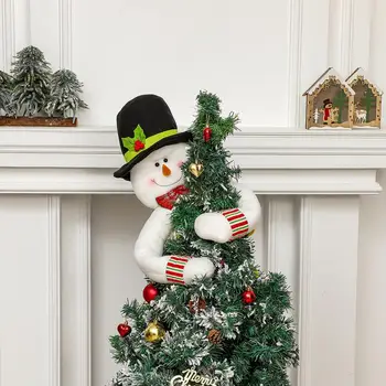 Коледно Дърво Topper Коледно Дърво за Украса с Дълга Ръка многократна употреба Празнична Украса Карикатура от Дългата Ръка на Дядо Коледа, Снежен човек