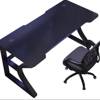 Комбинация от компютърна маса от въглеродни влакна, офис бюрото и стола, лесен за игрална маса за киберспорта