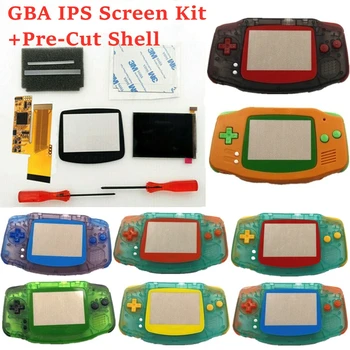 Комплект LCD дисплей с висока подсветка V2 IPS 10 Нива на яркост + Предварително изсечен корпус С Цветни Экранным Обектив За Game Boy Advance
