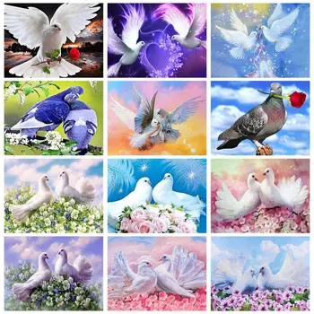 Комплекти за рисуване по номера за възрастни Романтична пощенски гълъб Ръчно рисувани любимци за дома