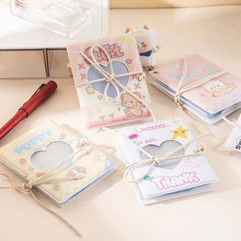 Корейски INS Сгъваем албум с завязывающейся въже, Поставка за фотокарточек Fashion Kpop Idol, Държач за защита на карти, са подбрани книга, Подаръци