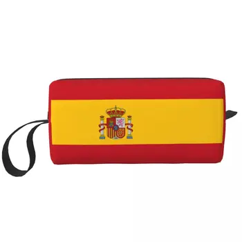 Косметичка с Испански Флаг, Голяма косметичка, Мъжки Дамски чанта за тоалетни принадлежности, с Органайзер за аксесоари