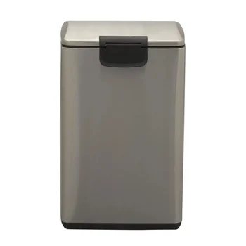 Кофа за боклук от неръждаема стомана обем 3,96 литра / 15 литра с подвижна подложка и капак-ключ Контейнер за отпадъци за рециклиране