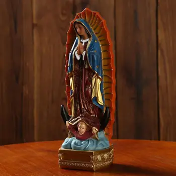Красива Статуя на Дева мария от Гуадалупе на Дева Мария Статуетка на Скулптура от смола Коледен Подарък дисплей Декор Украшение