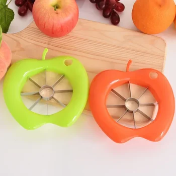 Креативна пластмасова машина за рязане на ябълки от неръждаема стомана, разделител ядро за плодове, многофункционална машина за рязане на ябълки, разделител за нарязване на плодове