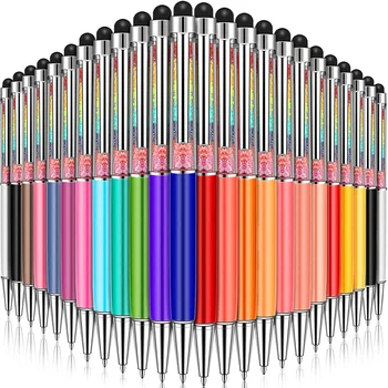 Кристален химикалка химикалка, кристална стилус, Блестящи химикалки, Брилянт дръжка, 2-в-1, Тънки дръжки, капацитивен химикалки за писане