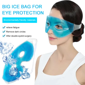 Ледената маска за очи Гел маска за очи за Еднократна употреба със студена охлаждане, Успокояваща Умората на очите, Релаксираща уплътнение за премахване на тъмните кръгове, торба за лед за очите