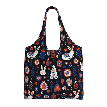 Лесна чанта за пазаруване Banny с горски цветя, красиви улични чанти, дамски чанти, за пазаруване с принтом за студенти, ретро чанта-тоут от полиестер