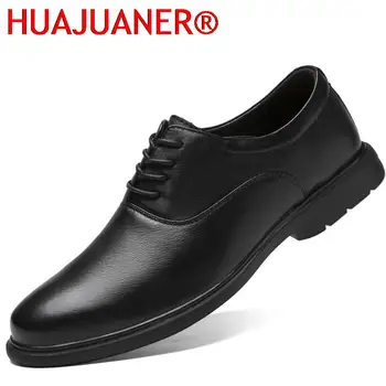 Луксозни маркови мъжки модел обувки, Oxfords, Бизнес офис мъжки обувки от естествена кожа, Черна Мъжка официална ежедневни обувки дантела, Голям размер на 47