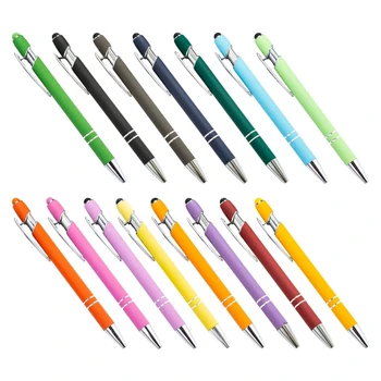 Метални stylus писалка премиум-клас, плъзгаща се метална химикалка писалка с връх 1.0 mm за подпис в офиса със сензорен екран