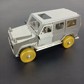 Модел на автомобила Big G от неръждаема стомана, имитация на оф-роуд джип, статични метални играчки, монтажни занаяти, накити