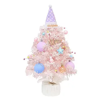 Музикална Коледна Елха, Въртяща се на 360 градуса, Мини Коледно Дърво, декорация на масата Ярки цветове, Настолна Музикална Ковчег за коледна украса на подарък