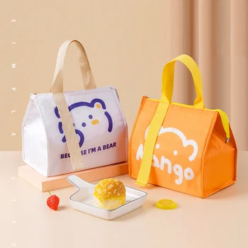 Мультяшная скъпа Преносима самозалепваща чанта за пикник, водоустойчива чанта за обяд, Сладък органайзер за обяд, преносима чанта за обяд, водоустойчива чанта